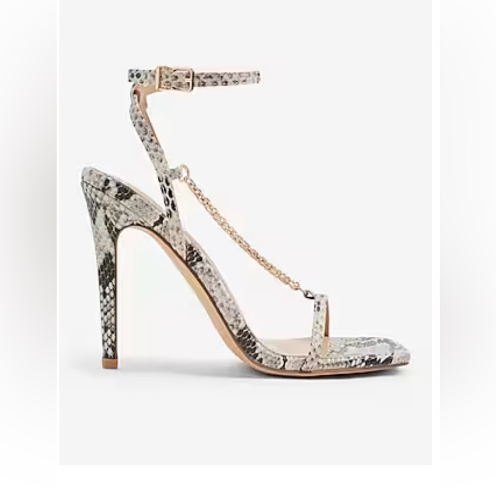 Express snake skin square toe heels. Size 10